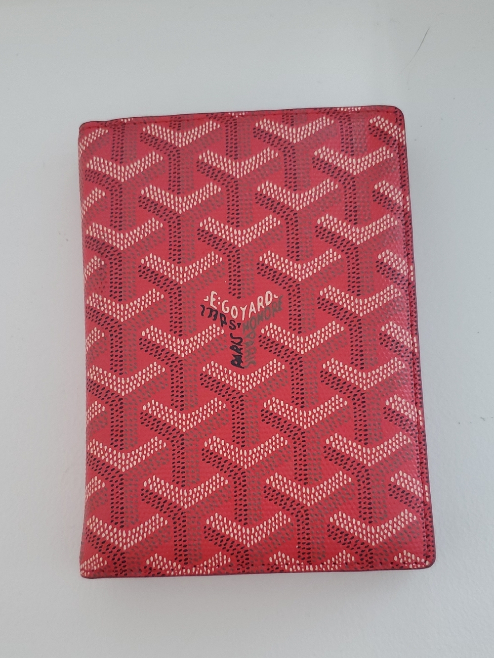 Goyard Red Chevron Passport Cover